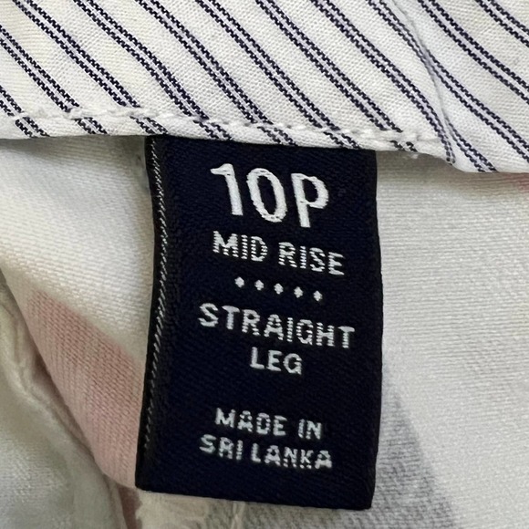 Lands’ End Black White Floral Lily Print Crop Pants Size 10P - Picture 10 of 12